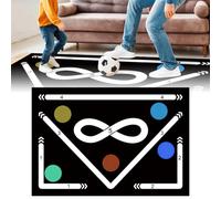 Football Training Mat, Football Footstep Training Mat, Non-Slip Shock Footballs Mastery Mats, Silent Soccer Train Mats for All Levels, Large FootBall MaT, Soccer Training Equipment for All Ages (C)