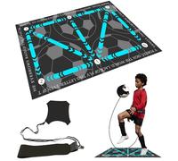 Football Training Mat,Football Practices Training Mat-Silent Shock Absorption Football Training Equipment Anti-Skid Soccer Footwork Mat Training Improve Football Skills Mat for Kids Youths Adults
