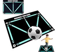 Football Training Mat, Footstep Large Non-Slip Shock Football Skills Mastery Mat For Kids Improving Dribble Training Auxiliary Props Child's Soccer 23.6"W X 35.4L