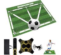 Football Training Mat, Non Slip Soccer Skills Training Mat with Football Kick Trainer,Non-Slip Shock Dribble Silent for Kids/Adult Football Training