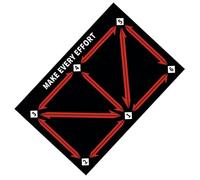 Football training mat - resistant non abrasive , integrated specific footprints | Exercise cover with foot step system for boys and girls at home or indoors in
