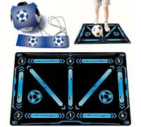 Football Training Mat Set with Soccer Ball Control Trainer, Blue Dance Pad with Numbered Zones, Adjustable Waist Belt, 23.6 Inch Practice Equipment for Skills Development
