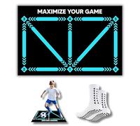 Football Training Mat -Soccer Mastery Skills XL 90x60cm Football Gifts for Boys | Pro Dribble Ball Control & Stress Relief Games for Kids Girls & Teenage | Birthday Christmas Gifts (Black Mat + Socks)