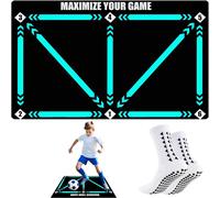 Football Training Mat - Soccer Mastery Skills XL Mat 90 x 60cm for Dribble, Ball Control & Stress Relief Footstep Compatible FPRO APP, Birthday Gift