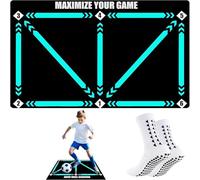 Football Training Mat - Soccer Mastery Skills XL Mat 90x60cm - Develop Confidence, Skills & Discipline | Compatible with Mobile APP | Birthday Gift for Boys, Kids, Him & Girls (Black)