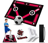 Football Training Mat - Soccer Mastery Skills XL Mat 90x60cm - Develop Confidence, Skills & Discipline + Mastery Mobile APP Football,Birthday Gift for Boys, Kids (Pink-Socks+Kicktrainer)