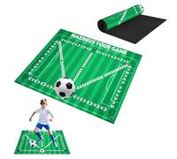 Football Training Mat with Adjustable Football Kick Trainer Belt, 90x60cm Non-slip Silent Soccer Practice Pad, Footstep Training Mat for All Ages to Improve Speed, Agility, Strength & Skills