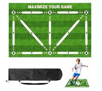 Football Training Mat with Storage Bag, Non Slip Shock Soccer Skills Training Mat, Silent Football Footstep Training Mat for Kids/Adult to Improve Football Training Skills Equipment Accessorie