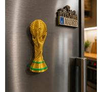 Football Trophy Fridge Magnet 3D Printed | World Cup Style Magnet | Choose Colour | Fan Gift Decoration