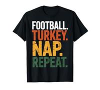 Football Turkey Nap Repeat Autumn Festivities Friends T-Shirt