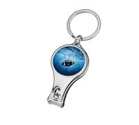 Football Vibrant Blue Ocean Water Nail Clipper for Men Women Portable Metal Nail Cutter with Nail File