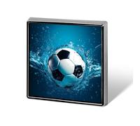 Football Vibrant Blue Ocean Water Square Badge Metal Lapel Pins Brooches for Clothing Decoration