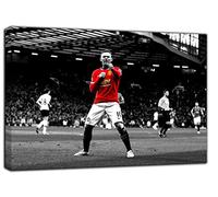 Football Wayne Rooney Celebrates Picture Print On Framed Canvas Wall Art 12’’x 8’’inch(30x 20 cm) -18mm Depth
