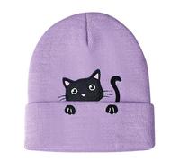 Football Winter Accessories Ladies Woolen Bobble Hats Peaked Winter Hat Ladies Knitted Scarfs for Women Novelty Motorbike Cover Purple Wool for Knitting Winter Hats for Women with Ear