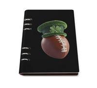 Football with Shamrock Irish Hat 6 Ring Refillable Notebook Binder A5 Planner Book Foldable Loose-Leaf Notebooks with 90 Sheets Paper