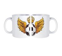 Football with Wings King White Coffee Mug with Handle Cute Ceramic Cup Gift for Tea Coffee Home Work
