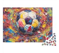 Football Wooden Jigsaw Puzzle - 500 Piece World Cup Home Décor Art, Brain Game & Mental Stimulation (Relaxing Hobby, 12+)