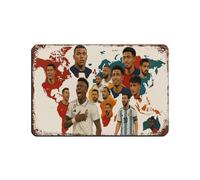 Football World Map Poster Retro Poster Metal Tin Sign Chic Art Retro Iron Painting Bar People Cave Cafe Family Garage Poster Wall Decoration 8x12inch(20x30cm)
