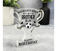 Football World's Brother-In-Law Birthday Present Trophy Plaque Keepsake Gift - Small Gifts For Him For Her, Present, Acrylic Plaque, Unqiue Gift, Ornament, Décor, Plaque, trinket, Keepsake Gift