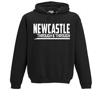 FootballApparelGifts Newcastle United Through and Through Premium Hoodie Gift Mens Present (XX-Large) Black