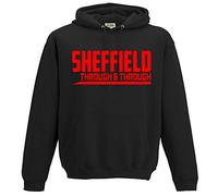 FootballApparelGifts Sheffield Through and Through Premium Hoodie Gift Mens United Present (Medium) Black