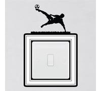 Footballer Light Switch Surround Sticker Football Team Soccer Player Decal Wall Art Sticker Vinyl Kids Boys Girl Bedroom Sports Room Decor