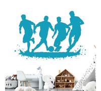 Footballers Soccer Players on The Grass Pitch - Sports Wall Art Decal Sticker [Medium] [Sky]
