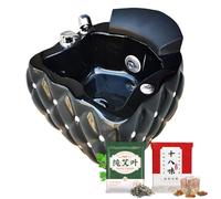 Footbath Barrel deep Foot Bath Spa with Massage Special for Hotel Salon Acrylic Pedicure Chair Bowl with Pedicure Foot Rest Massage Foot and 60PCS foot bath bags for Soaking Feet Foot Bath Basin L