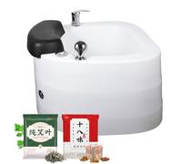 Footbath Barrel deep Foot Bath Spa with Massage Special for Hotel Salon Acrylic Pedicure Chair Bowl with Pedicure Foot Rest Massage Foot and 60PCS foot bath bags for Soaking Feet Foot Bath Basin A
