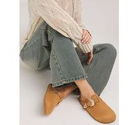 Footbed Closed Toe Mule Shoe Wide TAN 8