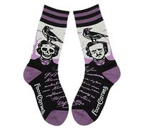 FootClothes Goth Crew Socks Unisex OSFM, The Raven Poe, 6-13