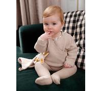 Footed Trousers in Cotton/Wool Knit marl beige
