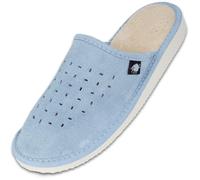 FOOTHUGS Womens Slippers Memory Foam Plantar Fasciitis Ladies Slippers Breathable Arch Support Mules For Women Regular Fit (4 UK, Blue)