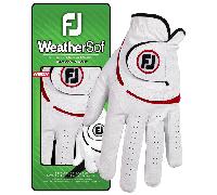 FOOTJOY 2025 MENS WEATHERSOF GOLF GLOVE - WHITE / RED