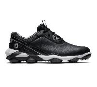 FOOTJOY 2025 TOUR ALPHA GOLF SHOES 55537 - BLACK / WHITE / SILVER + FREE GIFT - Wide , 10 UK