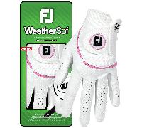 FOOTJOY 2026 WEATHERSOF LADIES ALL WEATHER GOLF GLOVE - WHITE / PINK