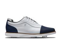 FootJoy 97915065W Women's Traditions Shield-Tip Golf Shoe, 6.5 UK Medium, White/Navy