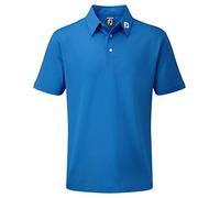 FootJoy Boy's Junior Stretch Pique Solid Polo Shirt, Blue (Azul 000), One (Size: Small)