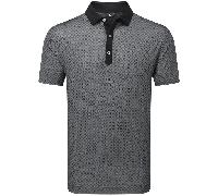 FOOTJOY CHECKER PRINT LISLE GOLF POLO SHIRT 34017 - BLACK / WHITE