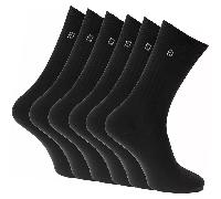 FOOTJOY COMFORTSOF GOLF CREW SOCKS - BLACK / 3 PAIR PACK
