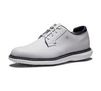 FootJoy Men's Traditions Golf Shoe, White/White/Navy, 12 UK