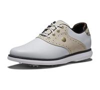 FootJoy FJ Traditions Women's Golf Shoe, White/Tan/Black, 4.5 Uk Wide