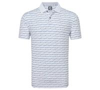 FootJoy Flag Banner Print Knit Collar Golf Polo Shirt White L