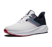 FootJoy Men's Flex Golf Shoe, White/Navy/Red, 9.5 UK