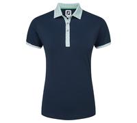 FootJoy Gingham Trim Ladies Golf Polo Shirt Blue S