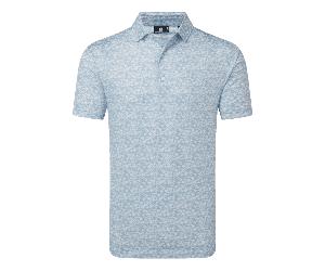 FootJoy Hidden Palm Print Lisle Polo - Chambray/White - XL Size: XL