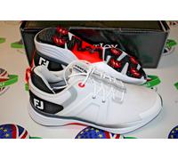 FootJoy Men's Hyperflex Golf Shoe, White/Black/Red, 8 UK Medium