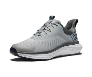 Footjoy Men's Fj Quantum Golf Shoe, Grey/White/Blue, 11 Wide