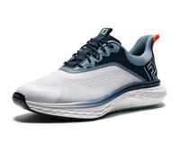 FootJoy Men's Fj Quantum Golf Shoe, White/Peacoat/Aquamarine, 7.5 Wide