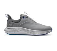 (UK 8, Grey/White/Blue) Footjoy Mens FJ Quantum Leather Blend Waterproof Spikeless Golf Shoes